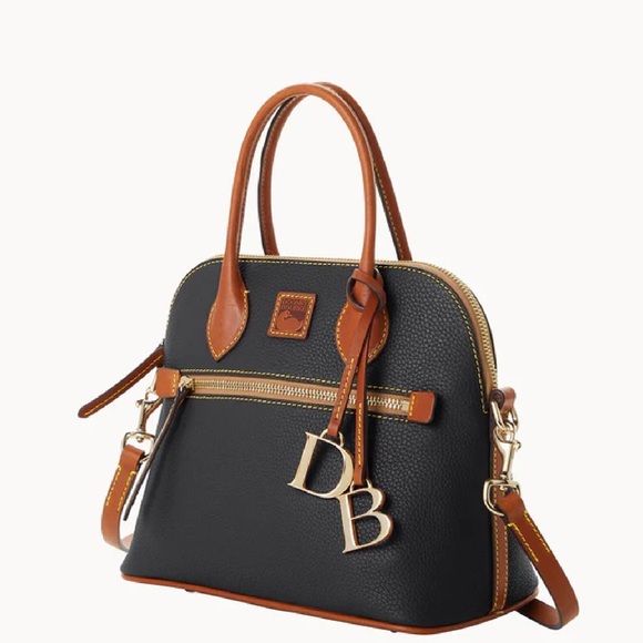 Dooney & Bourke Handbags - Dooney & Bourke Black and Brown Leather Satchel